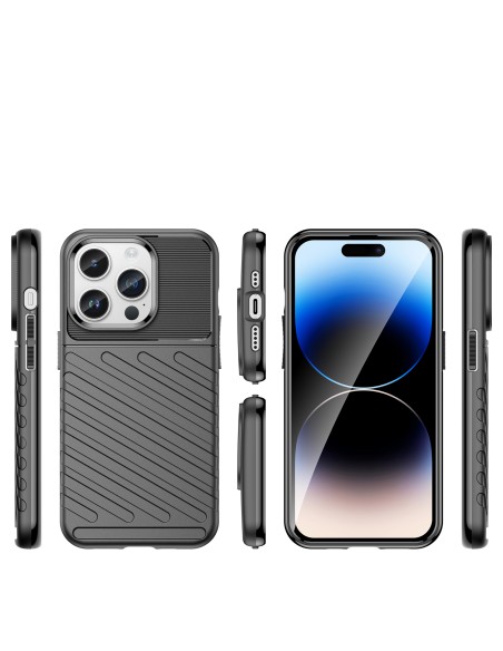 Thunder Case iPhone 14 Pro Max dėklas, šarvuotas dangtelis, juodas Thunder Case iPhone 14 Pro Max dėklas, šarvuotas dangtelis, juodas