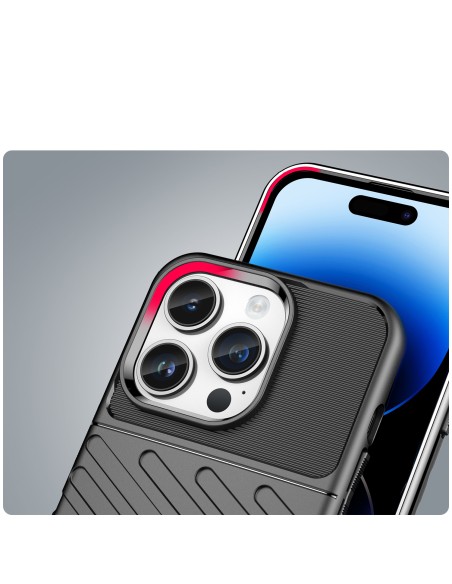 Thunder Case iPhone 14 Pro Max dėklas, šarvuotas dangtelis, juodas Thunder Case iPhone 14 Pro Max dėklas, šarvuotas dangtelis, juodas