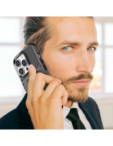 Thunder Case iPhone 14 Pro Max dėklas, šarvuotas dangtelis, juodas Thunder Case iPhone 14 Pro Max dėklas, šarvuotas dangtelis, juodas