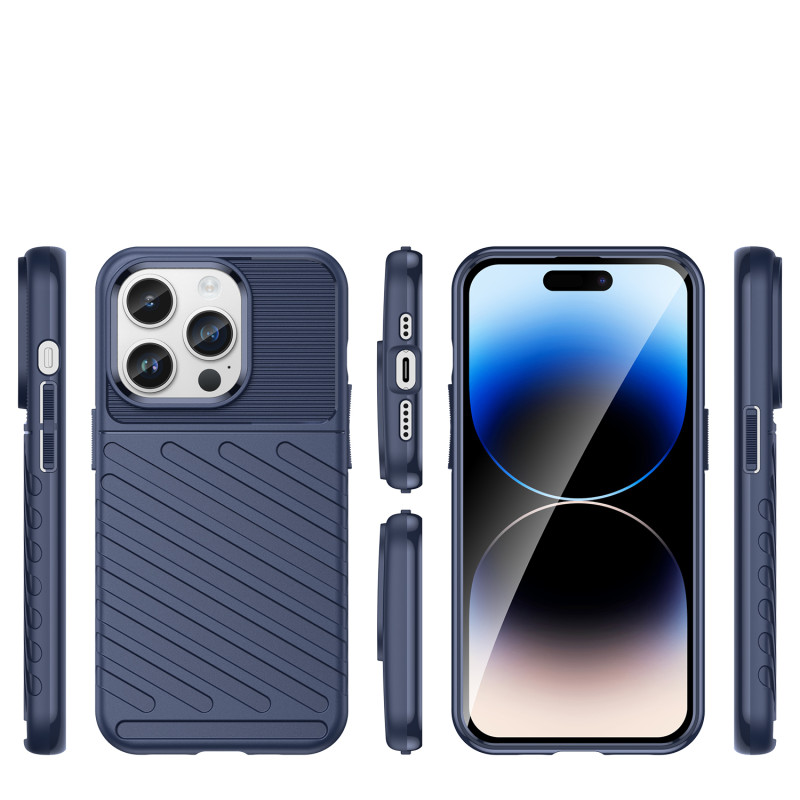 Thunder Case iPhone 14 Pro Max dėklas, šarvuotas dangtelis, mėlynas