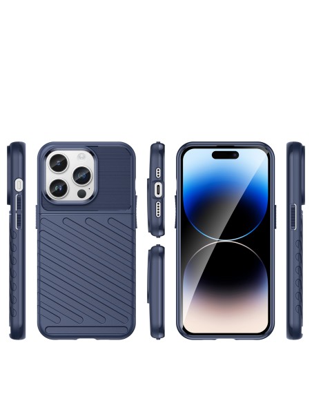 Thunder Case iPhone 14 Pro Max dėklas, šarvuotas dangtelis, mėlynas Thunder Case iPhone 14 Pro Max dėklas, šarvuotas dangtelis, mėlynas