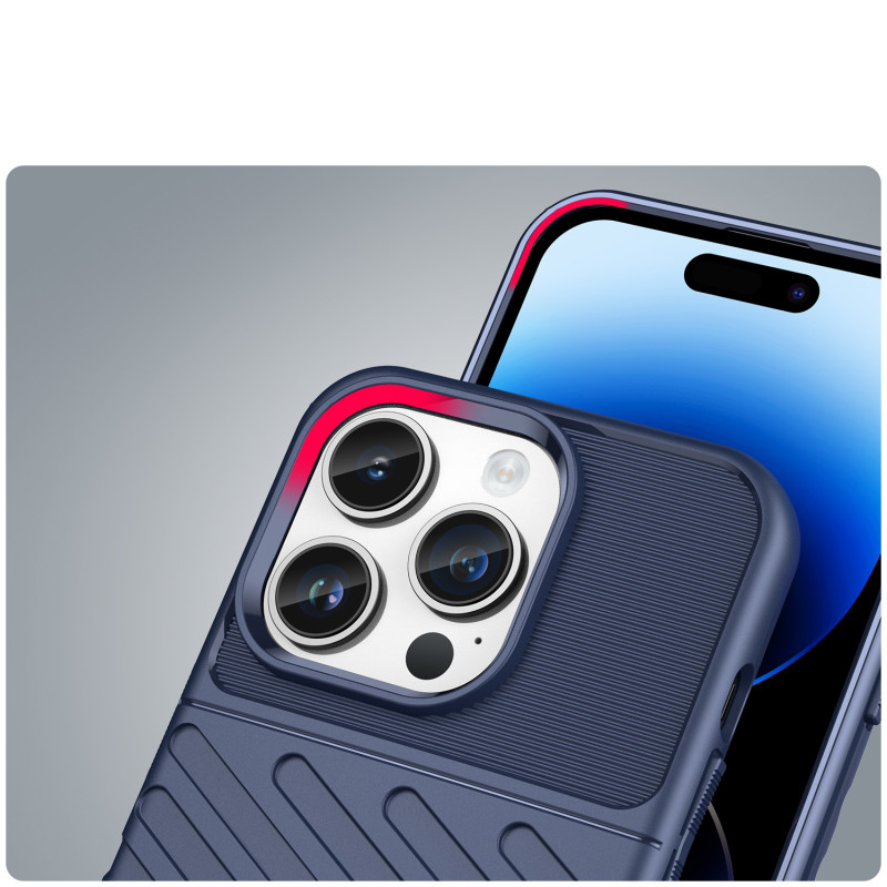 Thunder Case iPhone 14 Pro Max dėklas, šarvuotas dangtelis, mėlynas