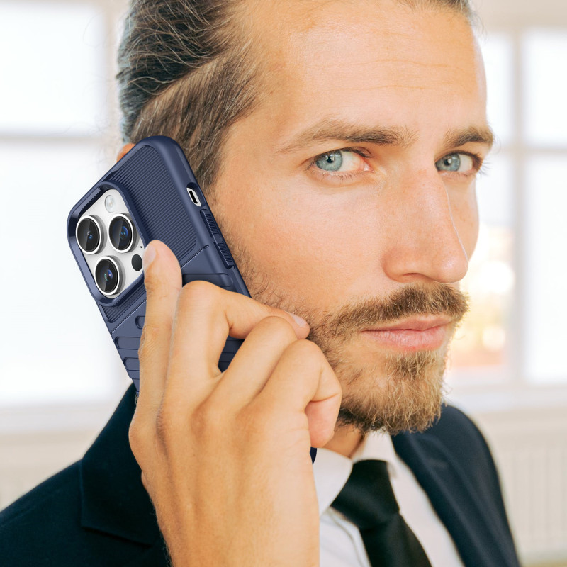 Thunder Case iPhone 14 Pro Max dėklas, šarvuotas dangtelis, mėlynas