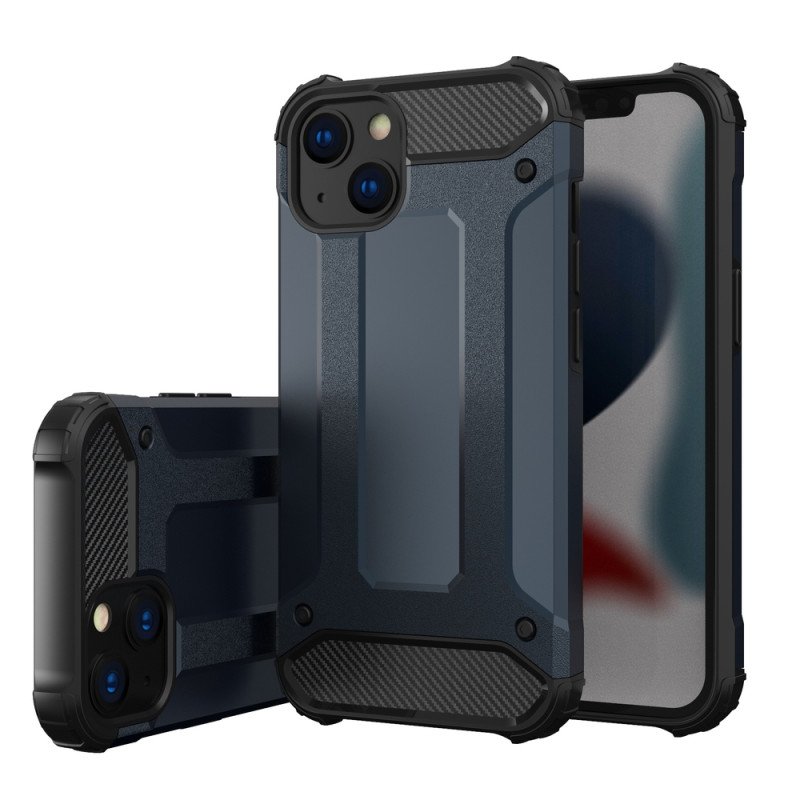 Hybrid Armor iPhone 14 dėklas, šarvuotas hibridinis dangtelis, mėlynas Hybrid Armor iPhone 14 dėklas, šarvuotas hibridinis dangtelis, mėlynas