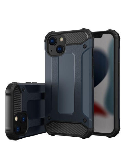 Hybrid Armor iPhone 14 Plus dėklas, šarvuotas hibridinis dangtelis, mėlynas