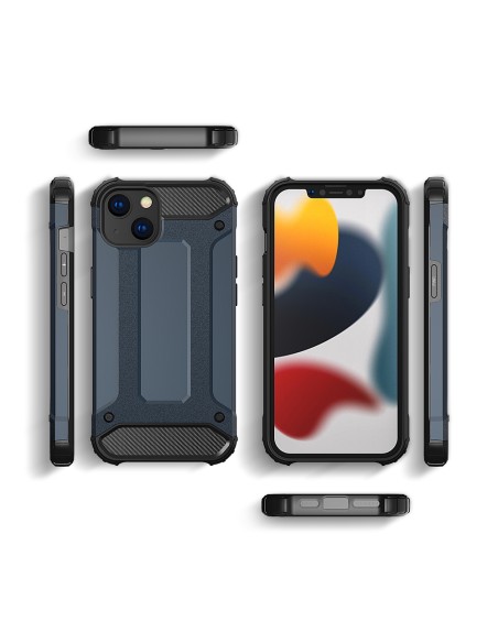 Hybrid Armor iPhone 14 Plus dėklas, šarvuotas hibridinis dangtelis, mėlynas