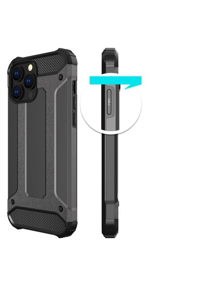 Hybrid Armor iPhone 14 Pro dėklas, šarvuotas hibridinis dangtelis, juodas Hybrid Armor iPhone 14 Pro dėklas, šarvuotas hibridinis dangtelis, juodas
