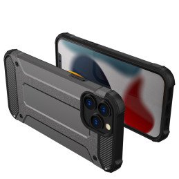 Hybrid Armor iPhone 14 Pro dėklas, šarvuotas hibridinis dangtelis, mėlynas