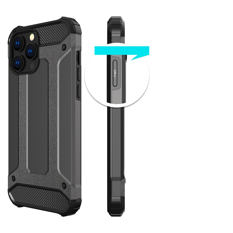 Hybrid Armor iPhone 14 Pro dėklas, šarvuotas hibridinis dangtelis, mėlynas