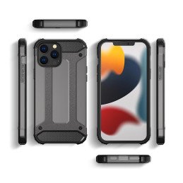 Hybrid Armor dėklas skirtas iPhone 14 Pro Max, šarvuotas hibridinis dangtelis, juodas
