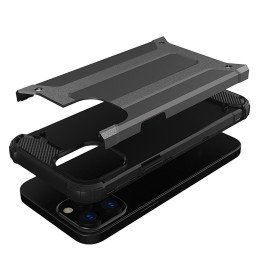 Hybrid Armor dėklas skirtas iPhone 14 Pro Max, šarvuotas hibridinis dangtelis, juodas
