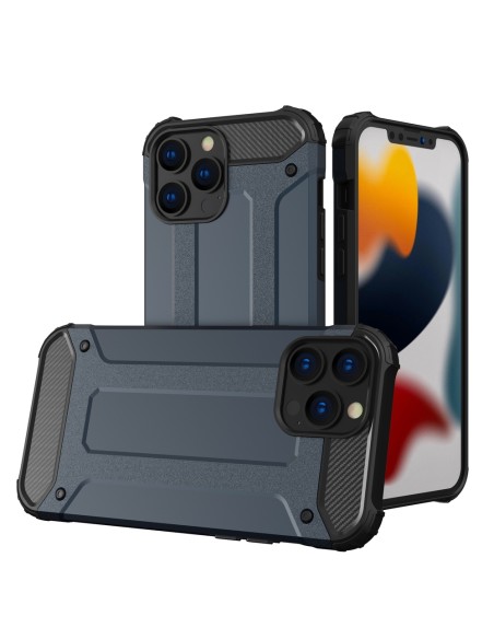 Hybrid Armor dėklas, skirtas iPhone 14 Pro Max, šarvuotas hibridinis dangtelis, mėlynas