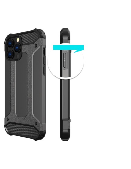 Hybrid Armor dėklas, skirtas iPhone 14 Pro Max, šarvuotas hibridinis dangtelis, mėlynas