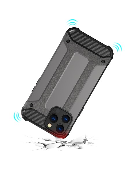 Hybrid Armor dėklas, skirtas iPhone 14 Pro Max, šarvuotas hibridinis dangtelis, mėlynas