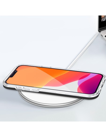 Skaidrus 3in1 iPhone 14 dėklas, silikoninis dangtelis su rėmeliu, mėlynas