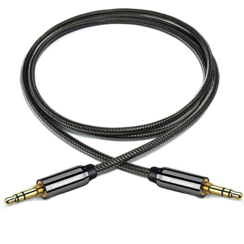 Universalus kabelio mini lizdas AUX 1,5 m juodas