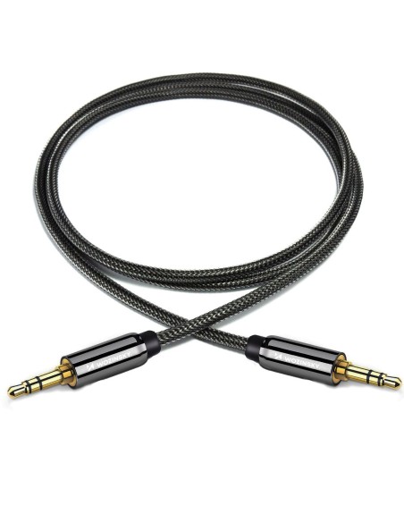 Universalus kabelio mini lizdas AUX 1,5 m juodas Universalus kabelio mini lizdas AUX 1,5 m juodas