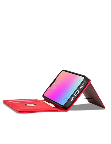 Magnetinės kortelės dėklas iPhone 14 dėklo dangtelis su atvartu, piniginės stovas raudonas Magnetinės kortelės dėklas iPhone 14 dėklo dangtelis su atvartu, piniginės stovas raudonas