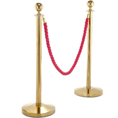 Titaninis viešbučio barjerinis stulpas su raudona virve 150 cm - 2 vnt. Titaninis viešbučio barjerinis stulpas su raudona virve 150 cm - 2 vnt.