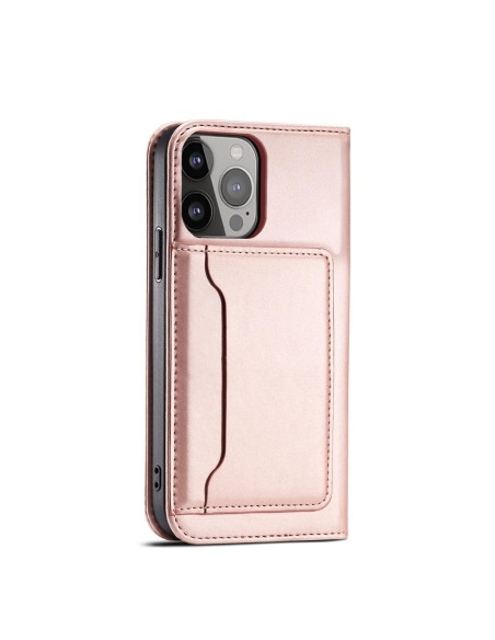 Magnetinės kortelės dėklas iPhone 14 Plus dėklo dangtelis su atvartu, rožinės spalvos piniginės stovu Magnetinės kortelės dėklas iPhone 14 Plus dėklo dangtelis su atvartu, rožinės spalvos piniginės stovu