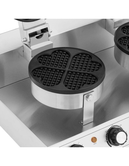 Vaflinė keptuvė dviguba širdelės formos vaflinė di. 2 x 180 mm 2 x 1000 W Vaflinė keptuvė dviguba širdelės formos vaflinė di. 2 x 180 mm 2 x 1000 W
