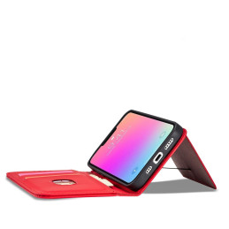 Magnetinės kortelės dėklas, skirtas iPhone 14 Pro Max, dangtelis su atvartu, piniginės stovas, raudonas