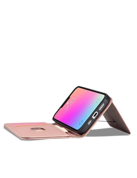 Magnetinės kortelės dėklas, skirtas iPhone 14 Pro Max, dangtelis su atvartu, piniginės stovas, rožinis