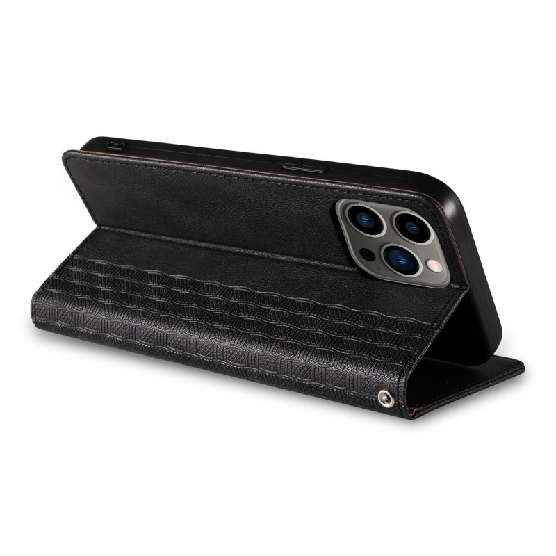 Magnetinio dirželio dėklas iPhone 14 dėklas, atverčiamas dangtelis, piniginė, mini diržas, stovas, juodas