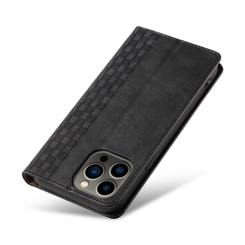Magnetinio dirželio dėklas iPhone 14 dėklas, atverčiamas dangtelis, piniginė, mini diržas, stovas, juodas
