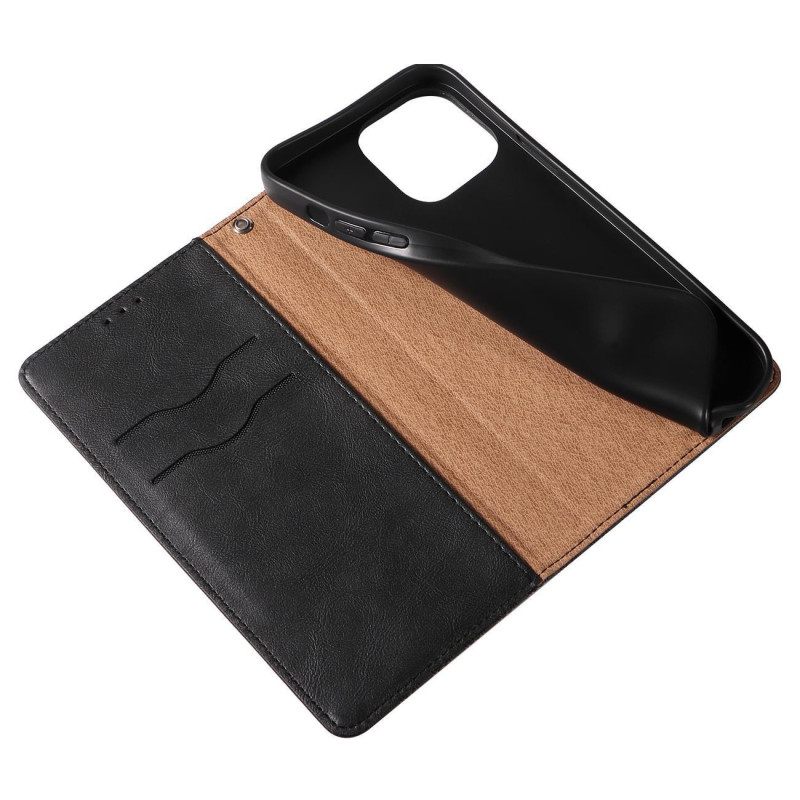 Magnetinio dirželio dėklas iPhone 14 dėklas, atverčiamas dangtelis, piniginė, mini diržas, stovas, juodas