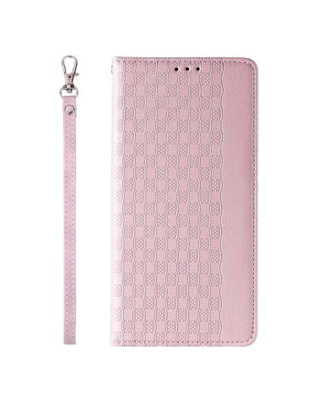 Magnetinio dirželio dėklas iPhone 14 dėklo dangtelis su atvartu piniginės mini rožinės spalvos dirželio stovas