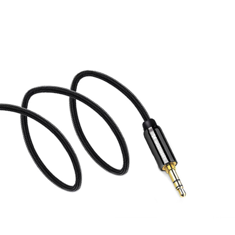 Universalus kabelio mini lizdas AUX 1,5 m juodas