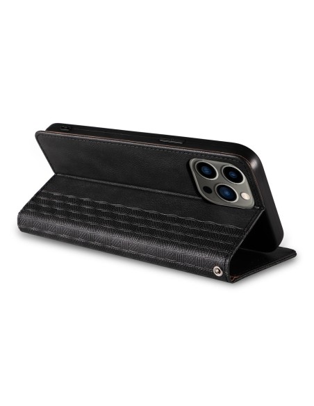Magnetinio dirželio dėklas iPhone 14 Pro dėklas, atverčiamas dangtelis, piniginė, mini diržas, stovas, juodas Magnetinio dirželio dėklas iPhone 14 Pro dėklas, atverčiamas dangtelis, piniginė, mini diržas, stovas, juodas