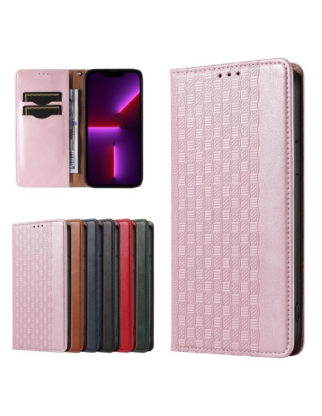 Magnetinio dirželio dėklas iPhone 14 Pro dėklas, atverčiamas dangtelis, piniginė, mini diržas, stovas, rožinė