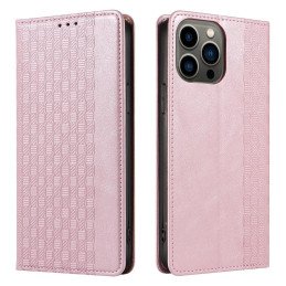 Magnetinio dirželio dėklas iPhone 14 Pro dėklas, atverčiamas dangtelis, piniginė, mini diržas, stovas, rožinė
