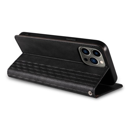 Magnetinio dirželio dėklas, skirtas iPhone 14 Pro Max, atverčiamas dangtelis, piniginė, mini diržas, stovas, juodas Magnetinio dirželio dėklas, skirtas iPhone 14 Pro Max, atverčiamas dangtelis, piniginė, mini diržas, stovas, juodas