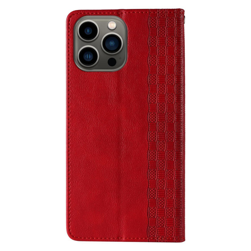 Magnetinio dirželio dėklas, skirtas iPhone 14 Pro Max, atverčiamas dangtelis, piniginė, mini diržas, stovas, raudona