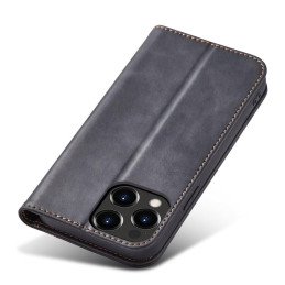 Magnetinis Fancy Case iPhone 14 dėklo dangtelis su atvartu, juodas piniginės stovas