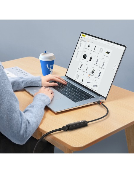 Išorinė tinklo plokštė LAN USB Type A RJ45 100Mbps pilka