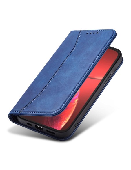 Magnetinis Fancy Case iPhone 14 dėklo dangtelis su atvartu, mėlynas piniginės stovas