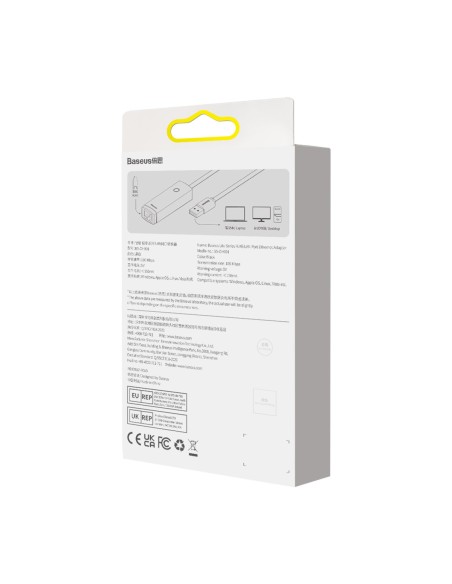 Išorinė tinklo plokštė LAN USB Type A RJ45 100Mbps pilka