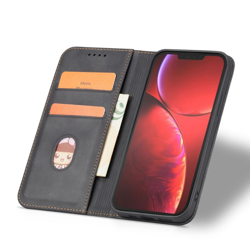 Magnetinis Fancy Dėklas iPhone 14 Plus, dangtelis su atvartu, piniginės stovas, juodas