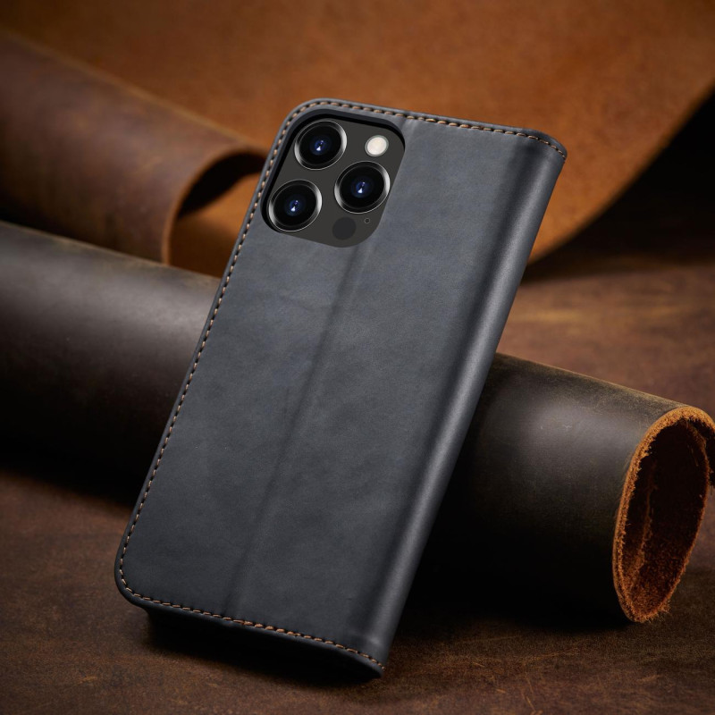 Magnetinis Fancy Dėklas iPhone 14 Plus, dangtelis su atvartu, piniginės stovas, juodas