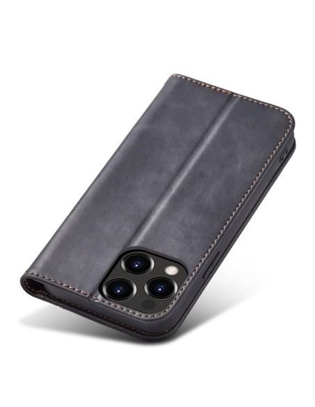 Magnetinis Fancy Dėklas skirtas iPhone 14 Pro Max, dangtelis su atvartu, piniginės stovas, juodas