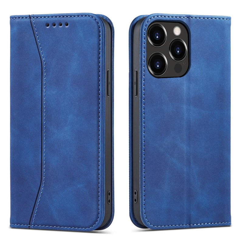 Magnetinis Fancy Dėklas, skirtas iPhone 14 Pro Max, dangtelis su atvartu, piniginės stovas, mėlynas