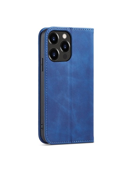 Magnetinis Fancy Dėklas, skirtas iPhone 14 Pro Max, dangtelis su atvartu, piniginės stovas, mėlynas
