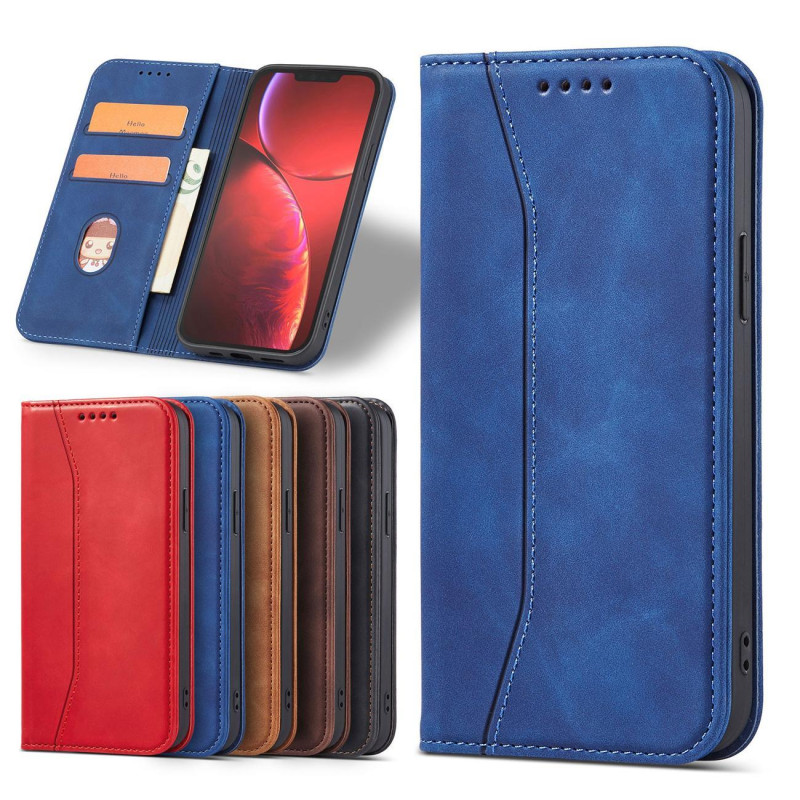 Magnetinis Fancy Dėklas, skirtas iPhone 14 Pro Max, dangtelis su atvartu, piniginės stovas, mėlynas