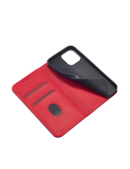 Magnetinis Fancy Dėklas, skirtas iPhone 14 Pro Max, dangtelis su atvartu, piniginės stovas, raudonas