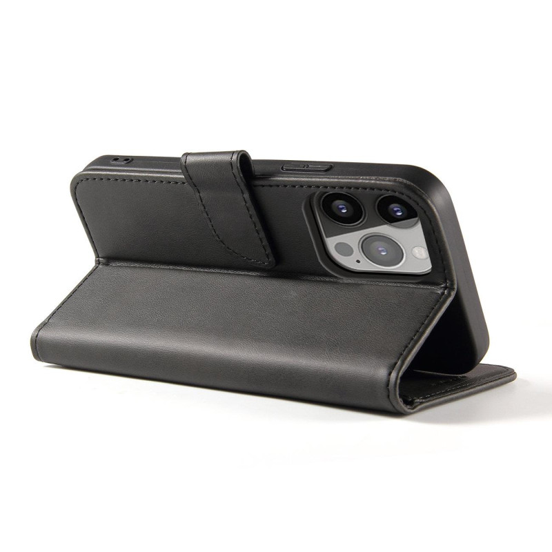 Magnet Case elegantiškas dėklas su atvartu ir stovo funkcija, skirtas iPhone 14, juodas