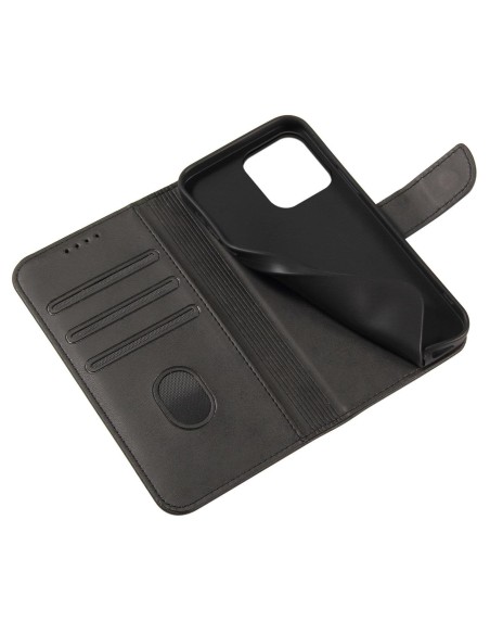 Magnet Case elegantiškas dėklas su atvartu ir stovo funkcija, skirtas iPhone 14, juodas Magnet Case elegantiškas dėklas su atvartu ir stovo funkcija, skirtas iPhone 14, juodas